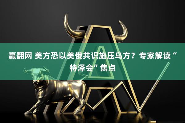 赢翻网 美方恐以美俄共识施压乌方？专家解读“特泽会”焦点